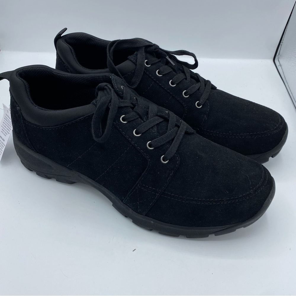 Lands End Men's Black Suede Casual Comfort Sneakers size 12D NEW